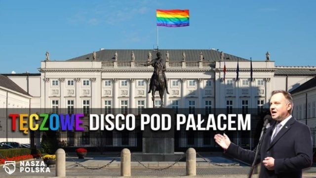 [AKTUALIZACJA] Tęczowe disco pod Pałacem. Prowokacja czy nie?