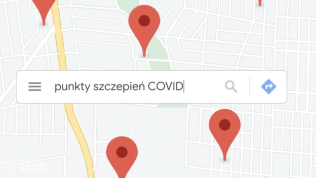 Wyszukiwanie punktów szczepień w Google Maps