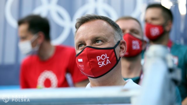 Prezydent Andrzej Duda kibicował polskim olimpijczykom w Tokio