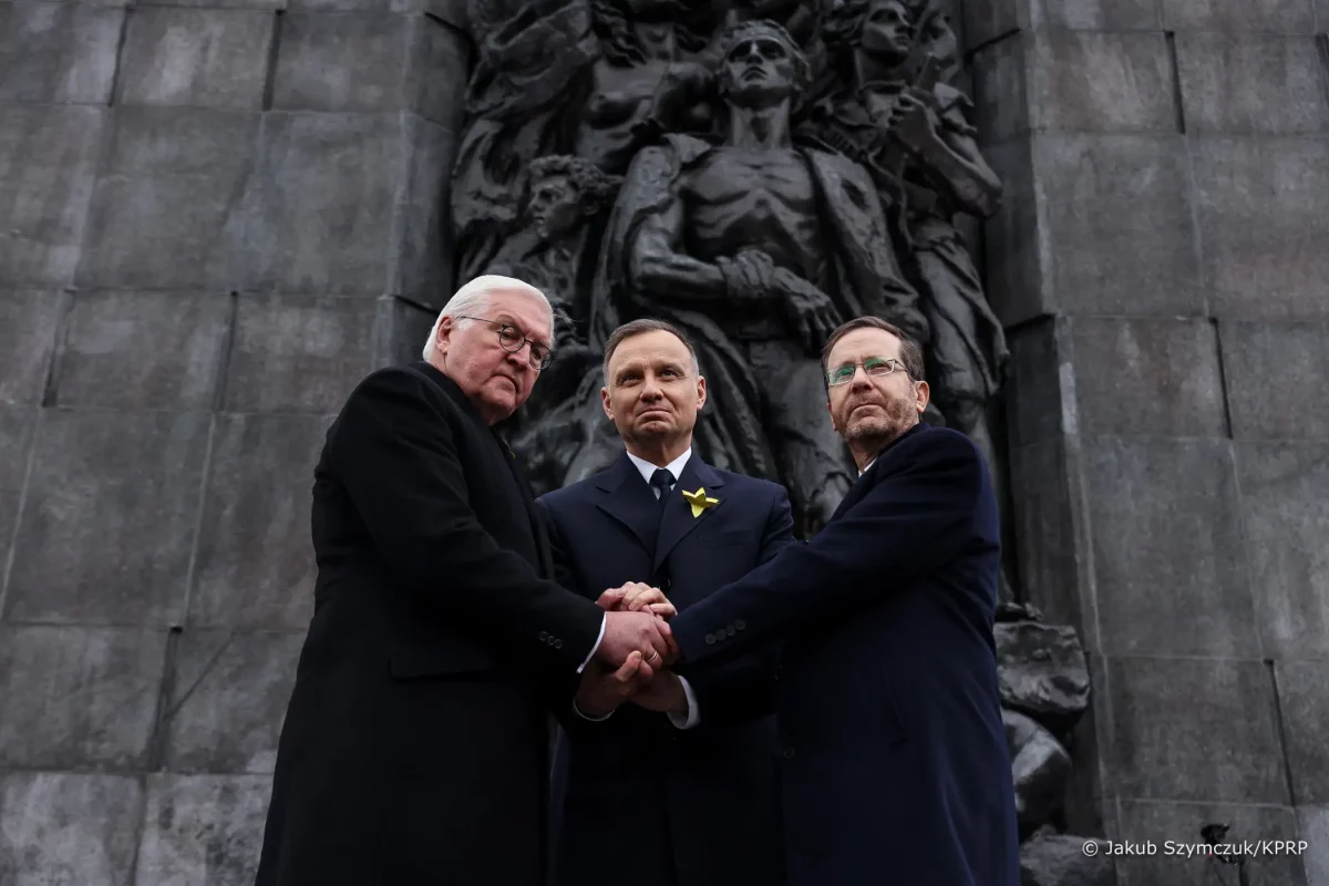 Prezydenci Polski, Izraela i Niemiec wzięli udział w obchodach upamiętniających 80. rocznicę wybuchu Powstania w Getcie Warszawskim