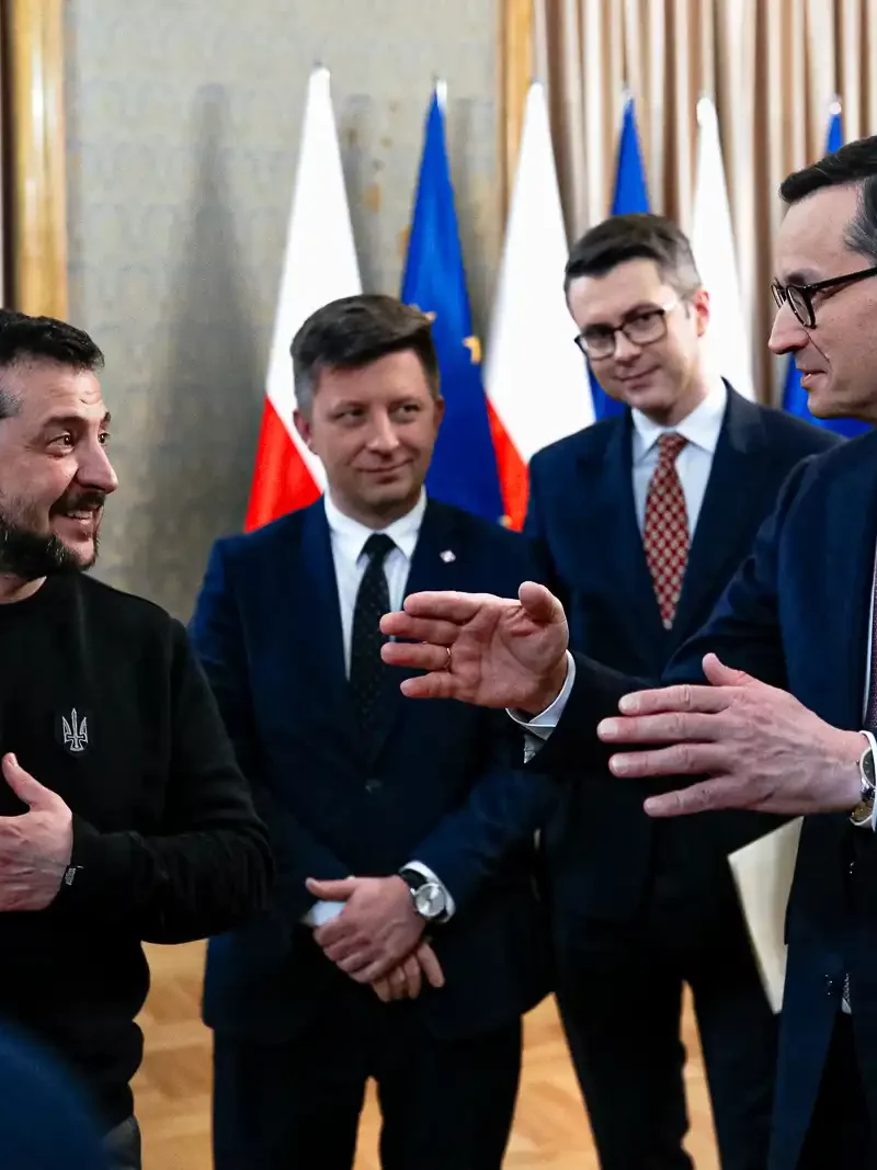 Spotkanie premiera Mateusza Morawieckiego z prezydentem Ukrainy Wołodymyrem Zełenskim