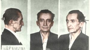 August Emil Fieldorf „Nil" – zdjęcie więzienne MBP nr 378, Warszawa 1950