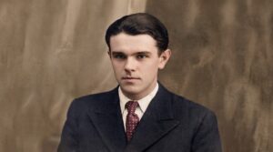 Mjr Hieronim Dekutowski „Zapora", cichociemny i dowódca WiN – archiwalny portret, współczesna koloryzacja