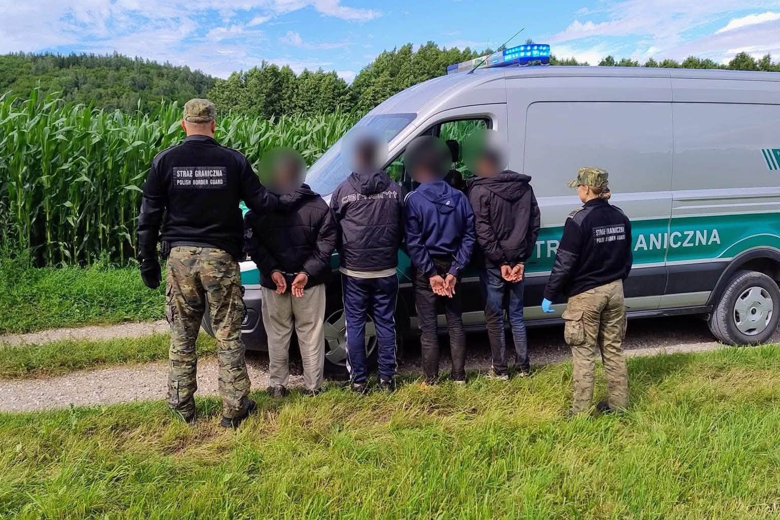 Funkcjonariusze Straży Granicznej podczas kontroli legalności zatrudnienia cudzoziemców