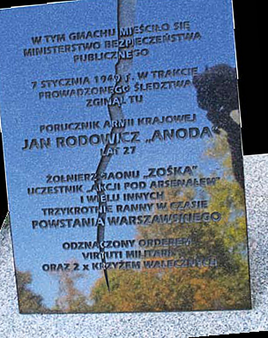 Tablica poświęcona Janowi Rodowiczowi „Anodzie