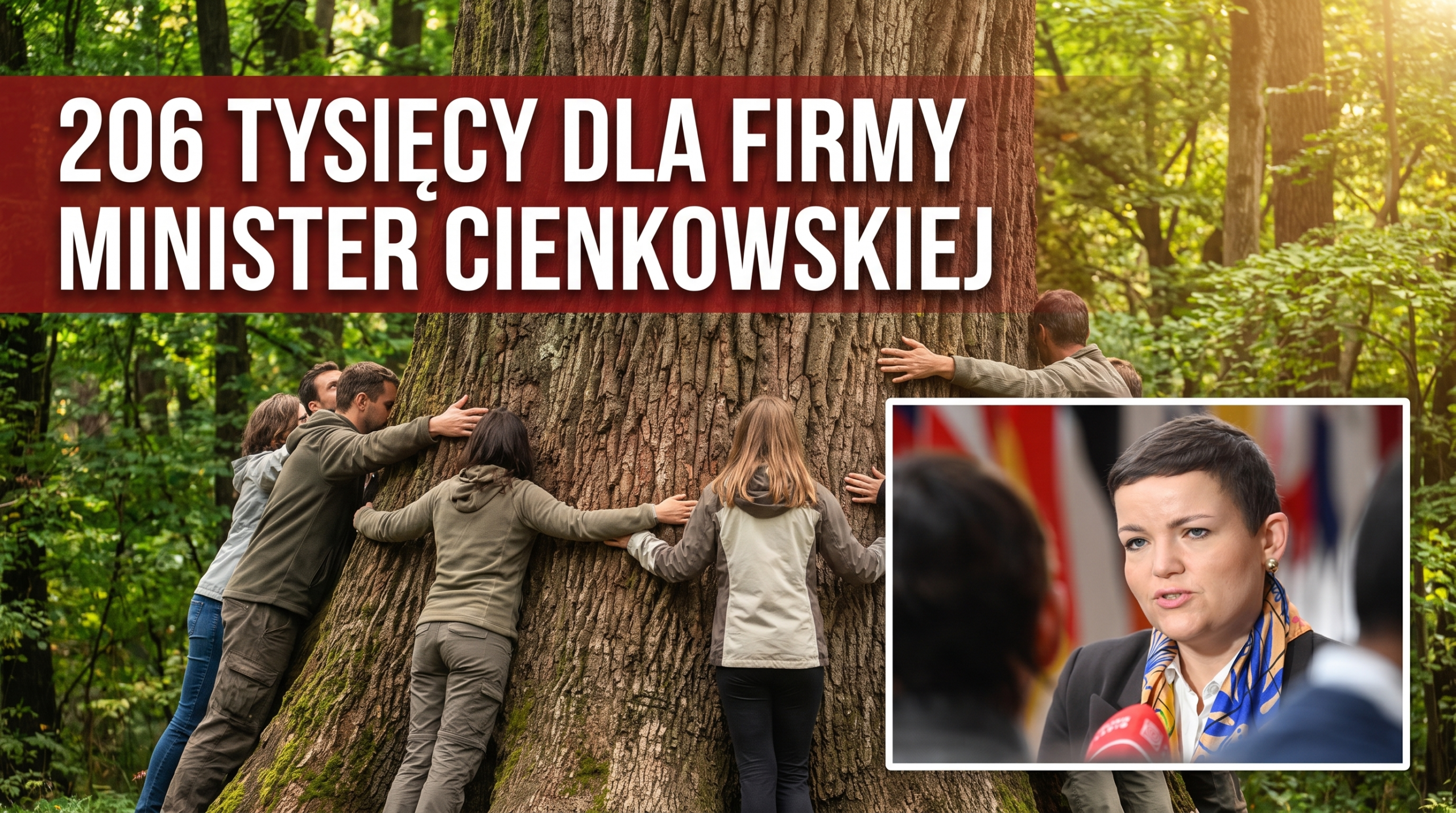Marta Cienkowska — 206 tysięcy dla firmy minister za spacery dendrologiczne, grafika redakcyjna
