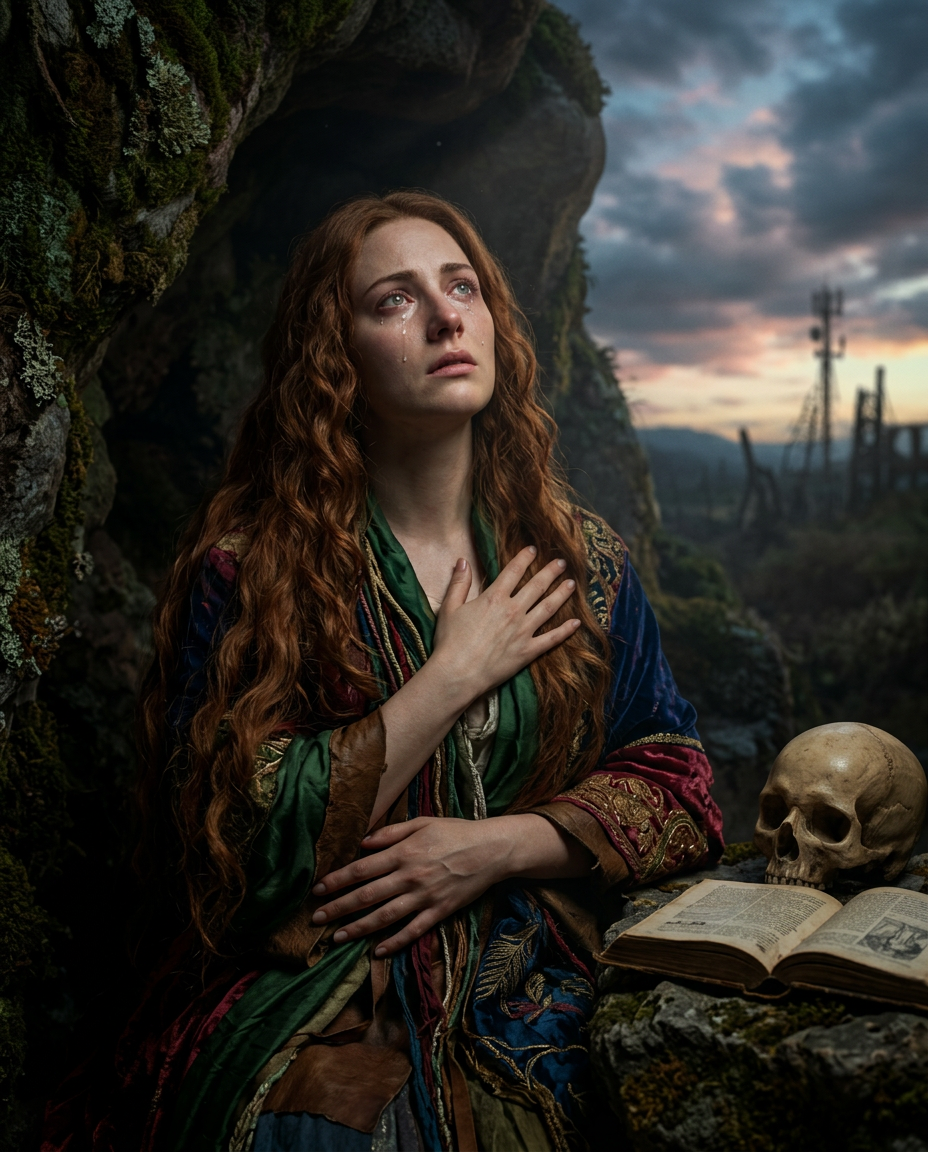 Maria Magdalena jako pokutnica w sztuce - długie włosy, czaszka i księga