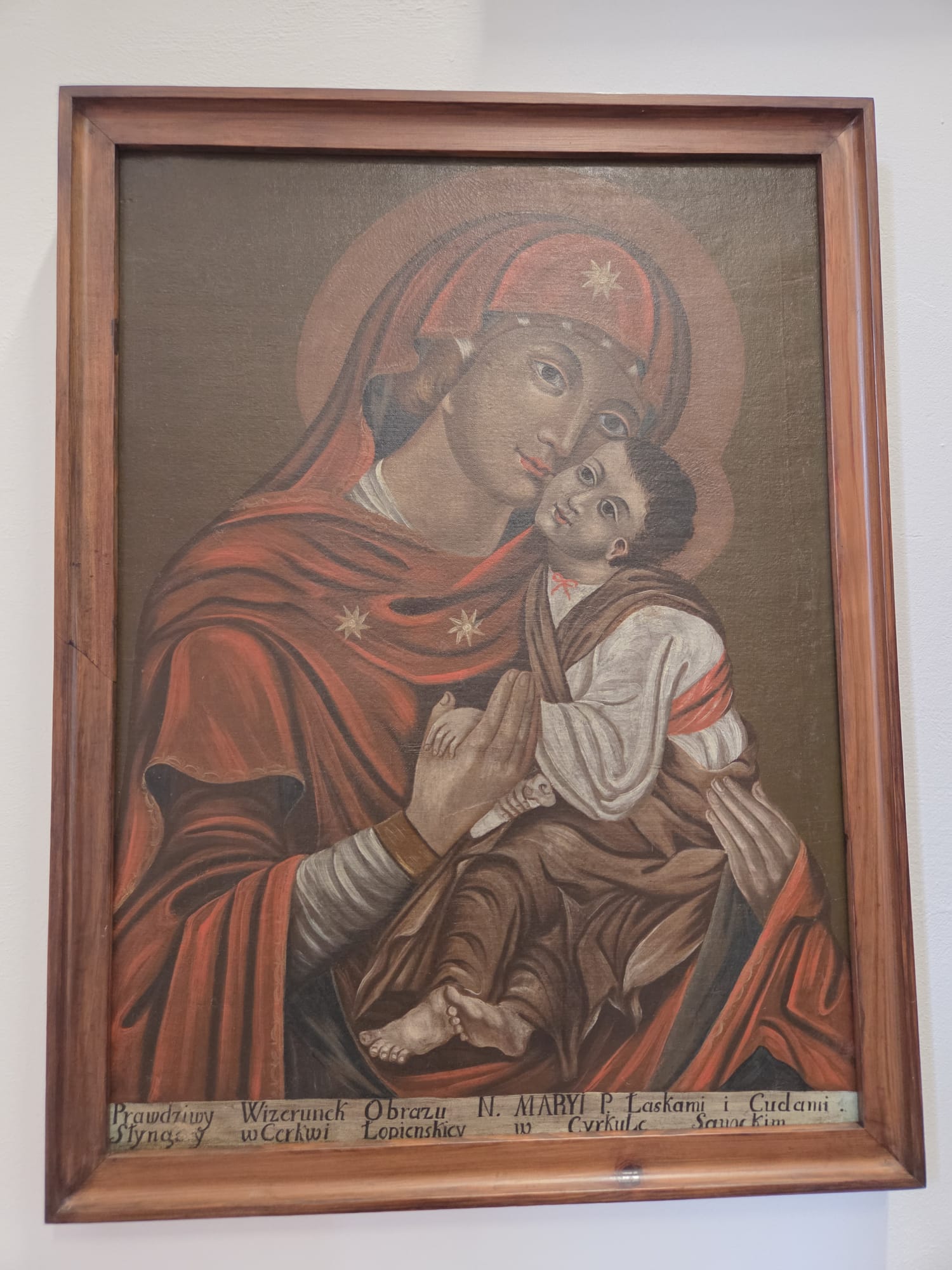Matka Boża Czuła (Eleusa) – ludowy obraz Maryi z Dzieciątkiem, Muzeum w Sanoku