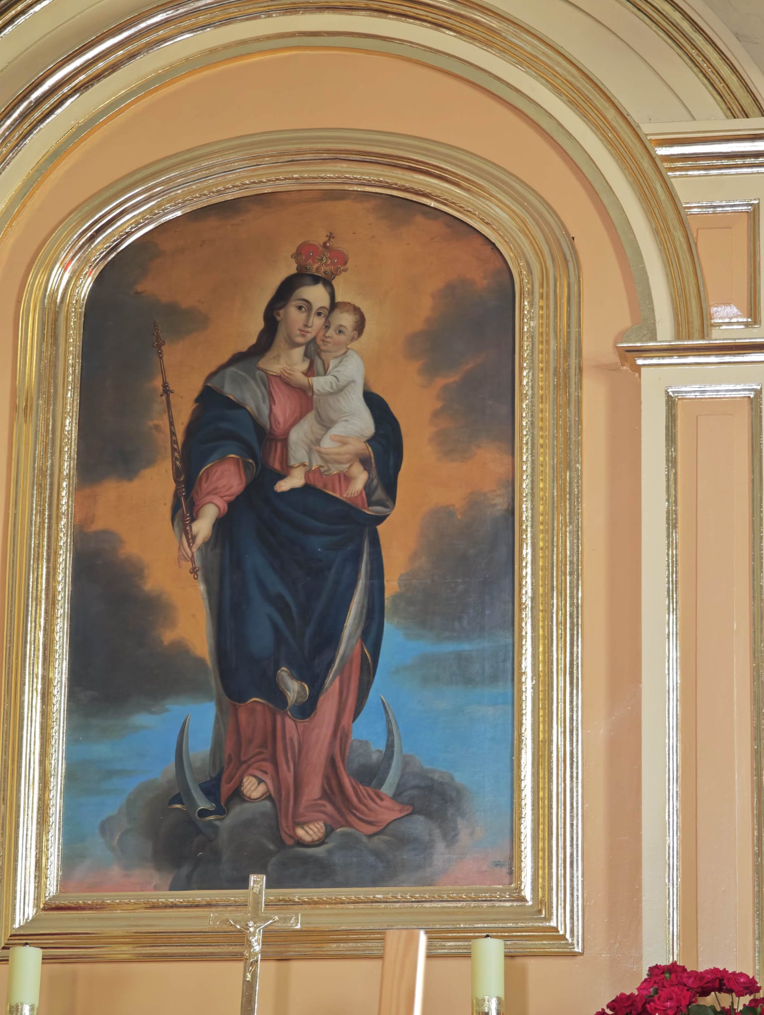 Obraz Matki Bożej z Dzieciątkiem - Maryja Matka pociechy w modlitwie za zmarłą mamę