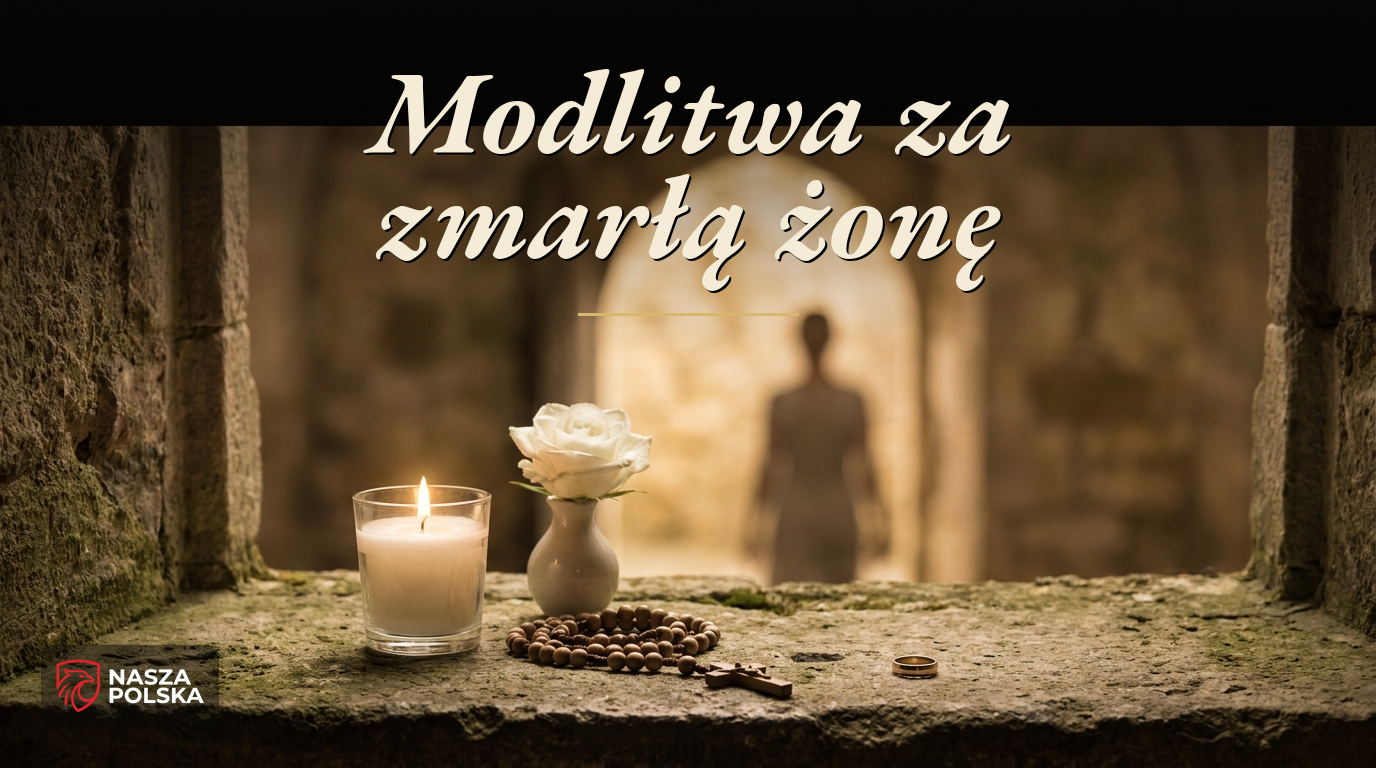 Modlitwa za zmarłą żonę – świeca, obrączka i biała róża w kościele, modlitwa wdowca i intencja