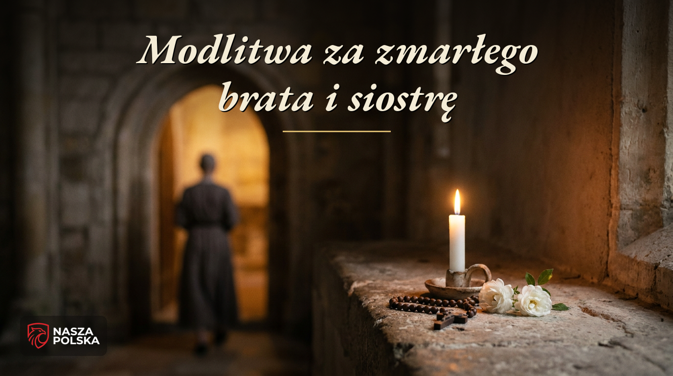Modlitwa za zmarłego brata i zmarłą siostrę – świeca, różaniec i białe róże w kościele, tekst modlitwy i intencja