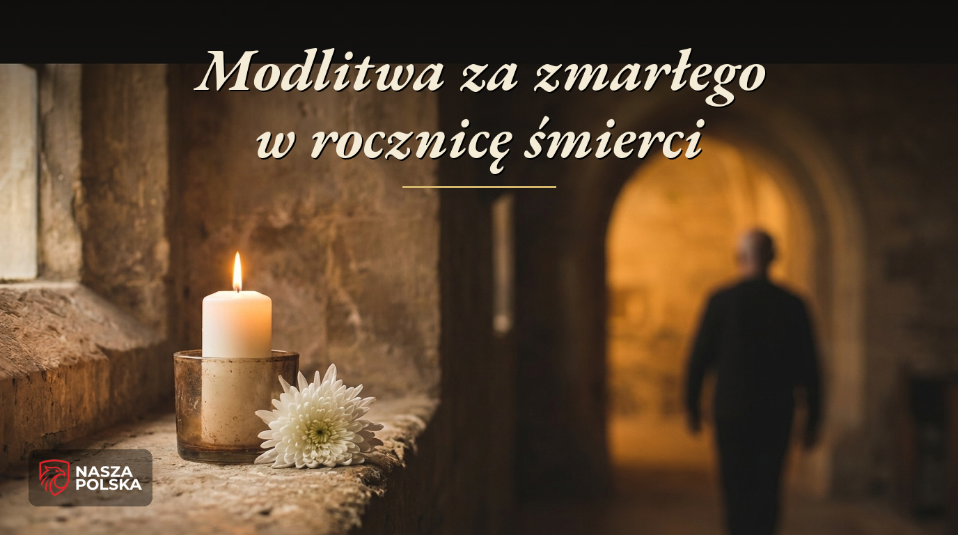 Modlitwa za zmarłego w rocznicę śmierci – świeca i biała chryzantema w kościele, tekst modlitwy i intencja