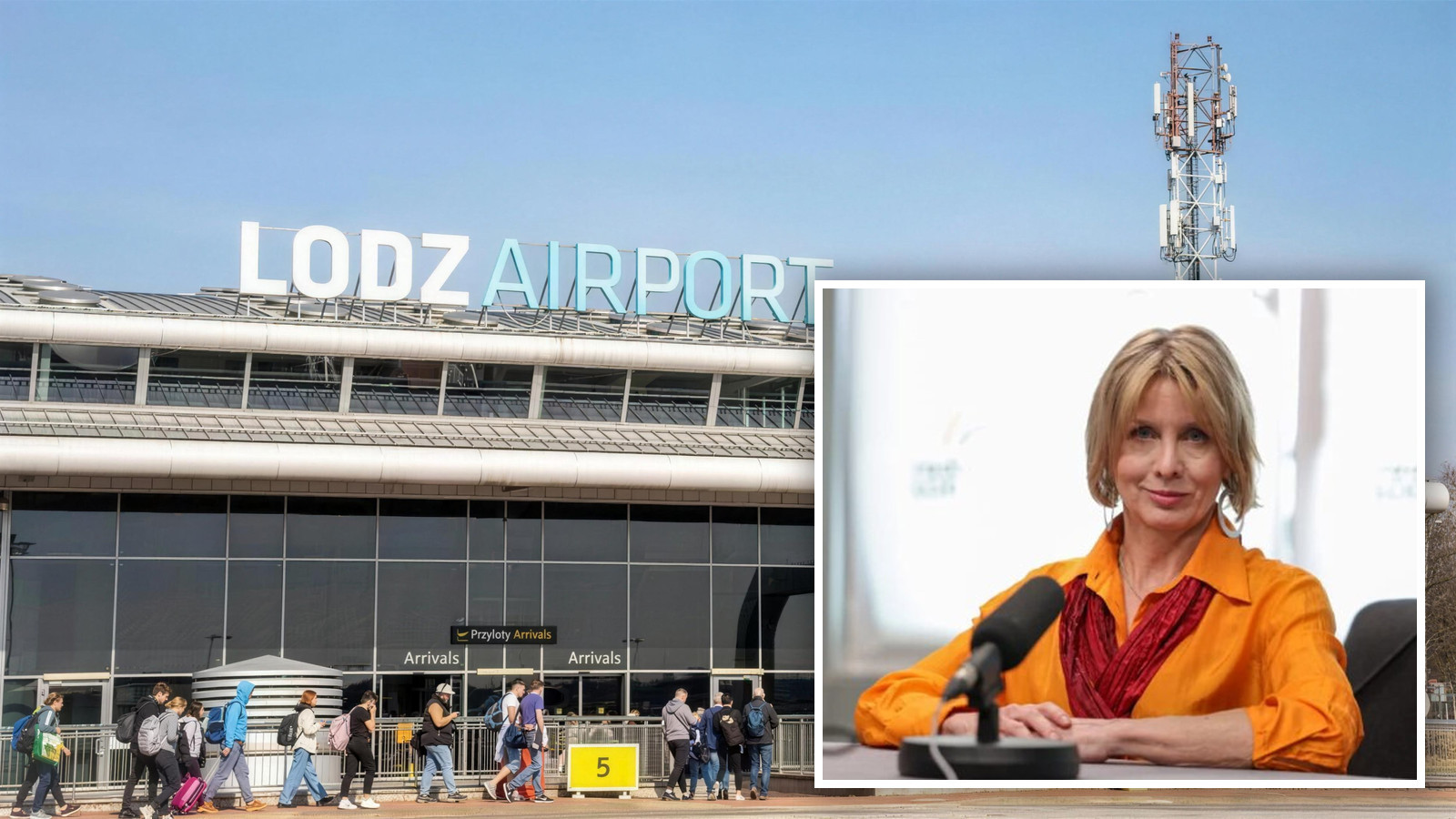 Anna Midera na tle terminalu Portu Lotniczego Łódź, którym kierowała od 2017 roku