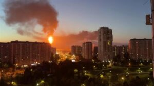 Łuna nad Moskwą po nocnym nalocie ukraińskich dronów