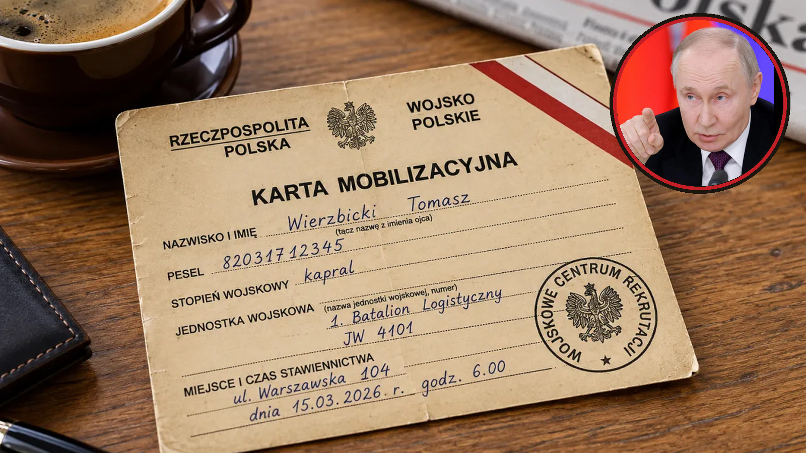 Rosja generuje w AI polskie karty mobilizacyjne. Tak rosyjska propaganda straszy wojną z Polską swoich obywateli.
