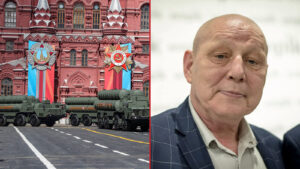 Jasnowidz Krzysztof Jackowski i rosyjskie wyrzutnie rakiet na defiladzie na placu Czerwonym w Moskwie