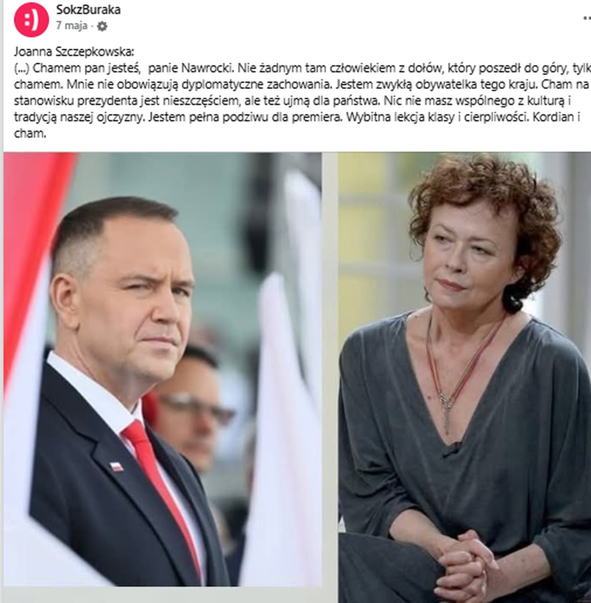 Aktorka Joanna Szczepkowska nazwała Prezydenta: „Ty ch…ju”