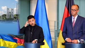 Kanclerz Niemiec Friedrich Merz podczas wizyty w Kijowie