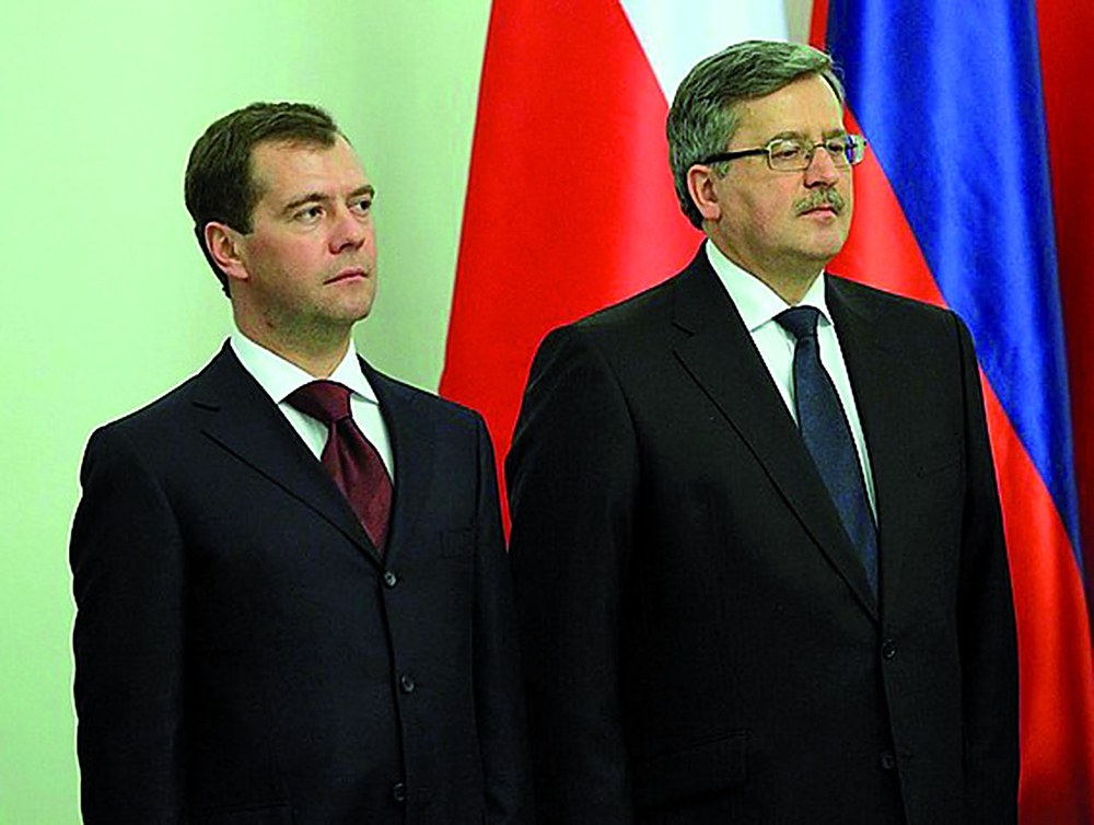 Prezydent Rosji Dmitrij Miedwiediew i prezydent Polski Bronisław Komorowski, 2010